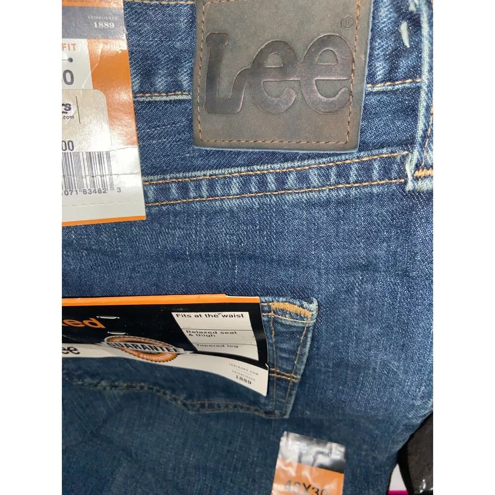 New Lee Men's Relaxed Fit Jeans Classic 38x30 Medium Wash Brand New!